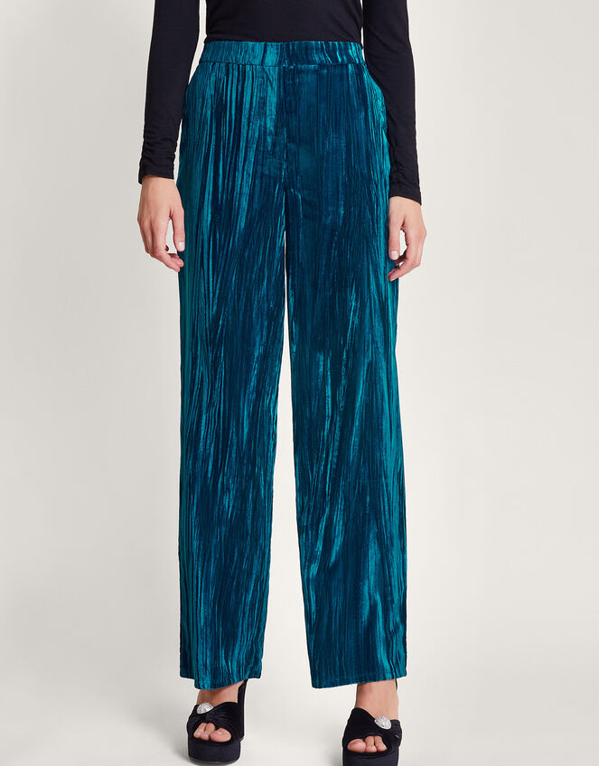 Callie Velvet Trousers, Teal (TEAL), large