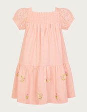 Baby Embroidered Broderie Dress, Pink (PALE PINK), large