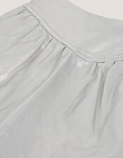 Jardine Metallic Mini Skirt, Silver (SILVER), large