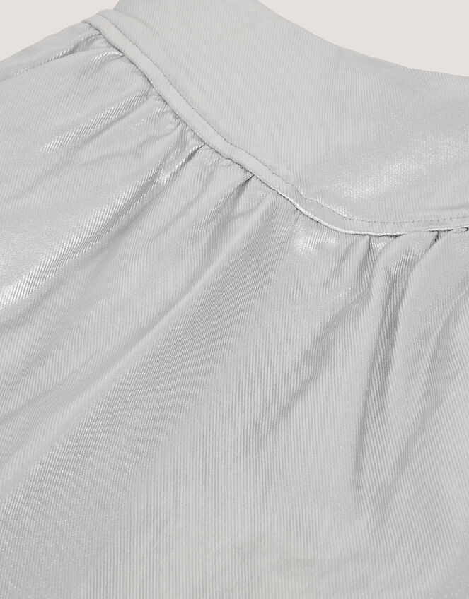 Jardine Metallic Mini Skirt, Silver (SILVER), large
