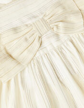 Woven Sparkle Bow Blouse, Ivory (IVORY), large