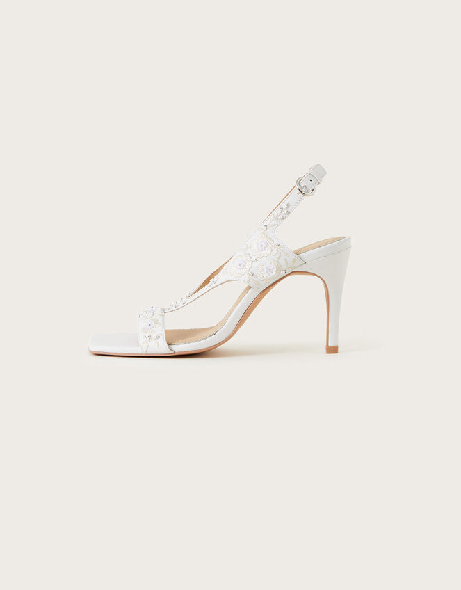 Embroidered Square Toe Bridal Sandals, Ivory (IVORY), large