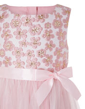 Nina Jacquard and Rose Occasion Dress, Pink (PINK), large