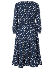 Serenity Spot Dress in Recycled Polyester, Blue (NAVY), large