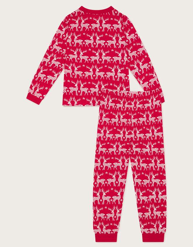 Reindeer Jersey Pyjama Set, Red (RED), large
