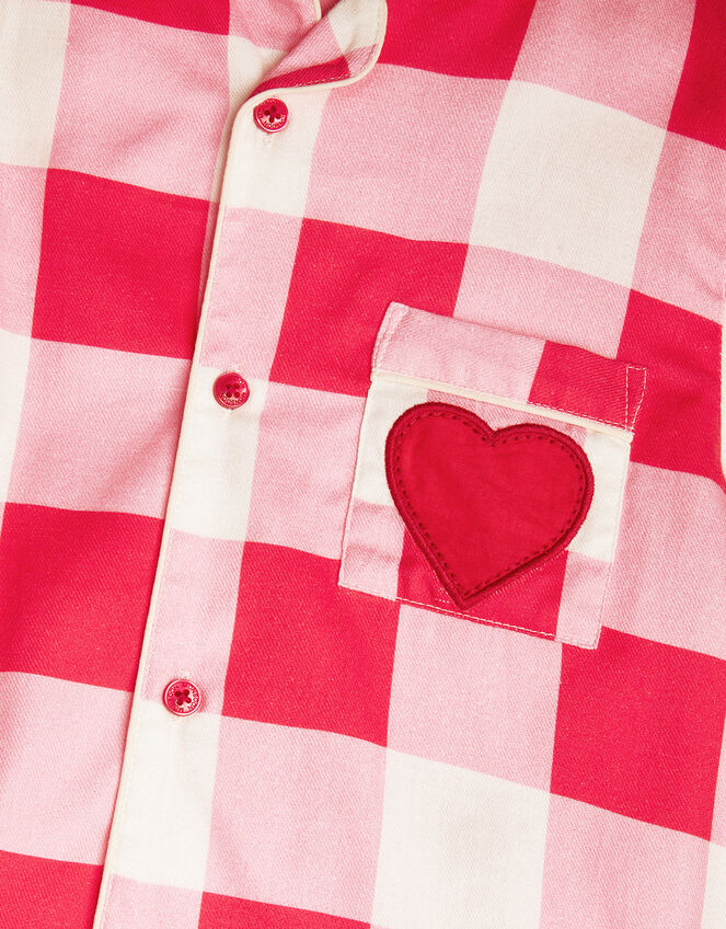 Flannel Check Long Pyjamas Set, Pink (PINK), large