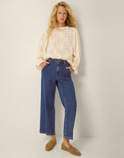 Imogen Lace Insert Blouson Blouse, Ivory (IVORY), large