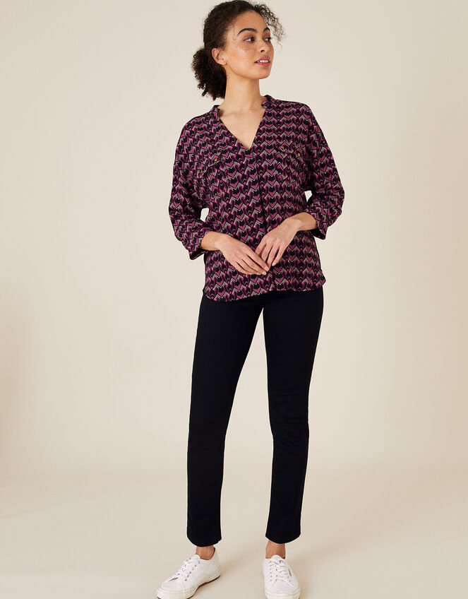 Ziggy ZigZag Blouse with LENZING™ ECOVERO™, Pink (PINK), large