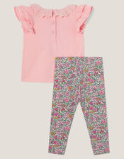Baby Bunny T-shirt and Floral Leggings Set, Pink (PINK), large
