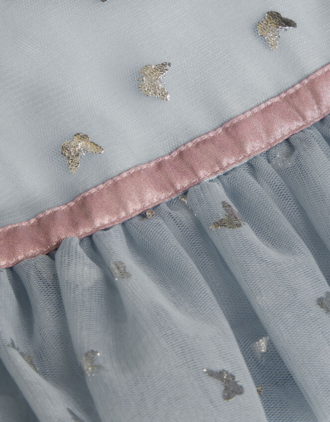 Frilly Butterfly Tulle Tiered Dress, Blue (BLUE), large
