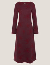 Fianna Floral Knit Midi Dress, Red (CHERRY), large