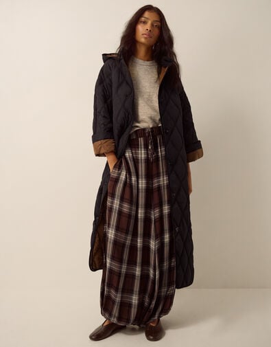 Andi Quilted Longline Coat, Black (BLACK), large