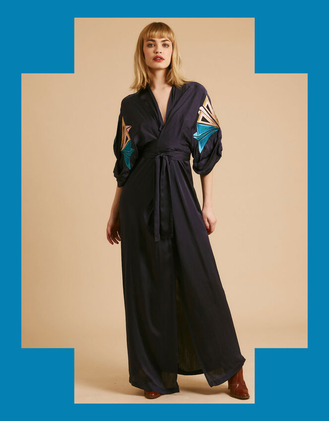 Tallulah and Hope Gloria Maxi Dress, Blue (NAVY), large