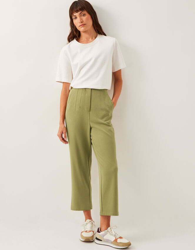 Adeline High-Waisted Suit Trousers, Green (GREEN), large