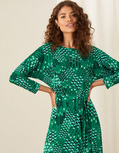 Angeline Arrow Print Hanky Hem Dress, Green (GREEN), large