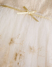 Land of Wonder Puff Sleeve Princess Steeple Dress, Natural (CHAMPAGNE), large