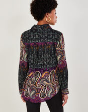 Paisley Print Blouse in LENZING™ ECOVERO™, Red (BURGUNDY), large