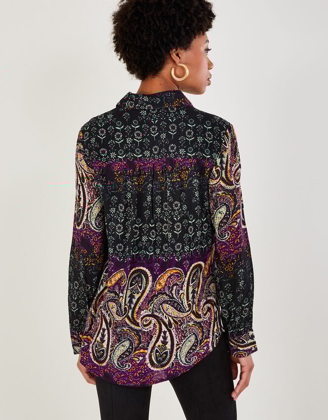 Paisley Print Blouse in LENZING™ ECOVERO™, Red (BURGUNDY), large