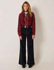 Maison Hotel Emilie Floral Shirt, Red (RED), large