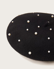 Pearl Wool Beret, , large