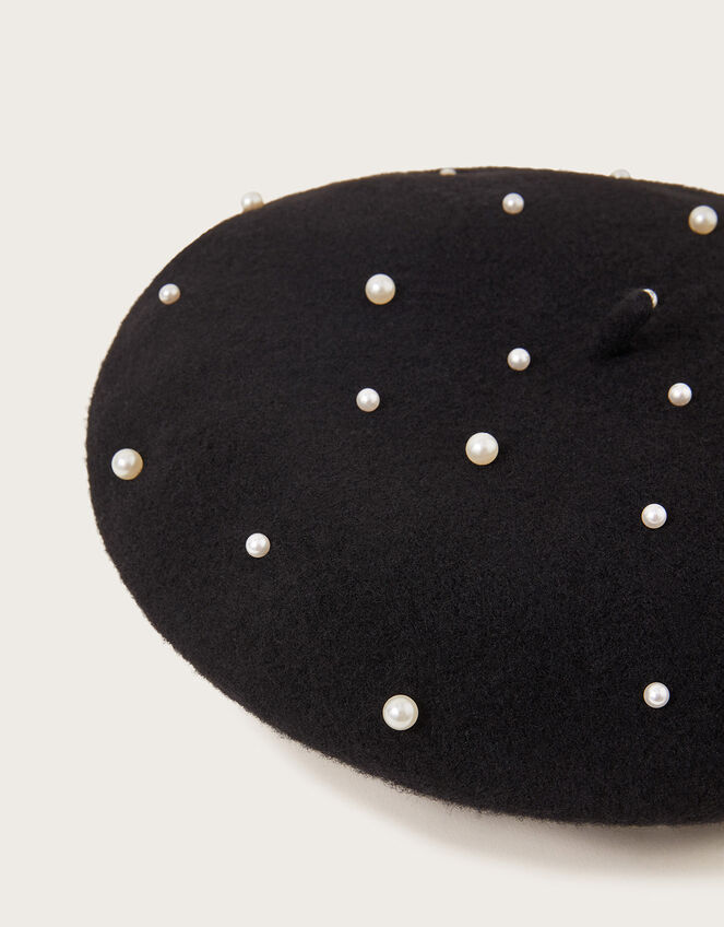 Pearl Wool Beret, , large