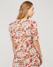Julissa Floral Blouse in Organic Cotton, Ivory (IVORY), large