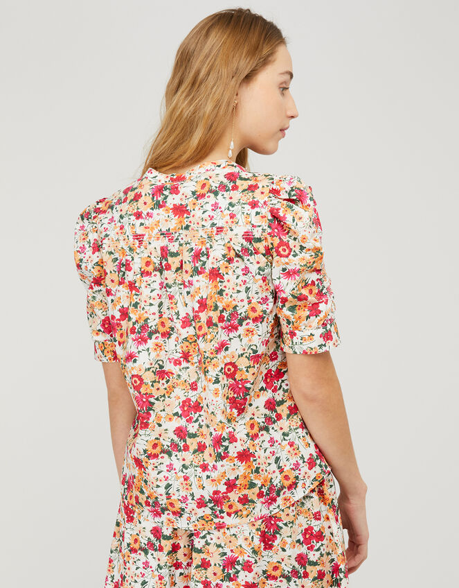 Julissa Floral Blouse in Organic Cotton, Ivory (IVORY), large