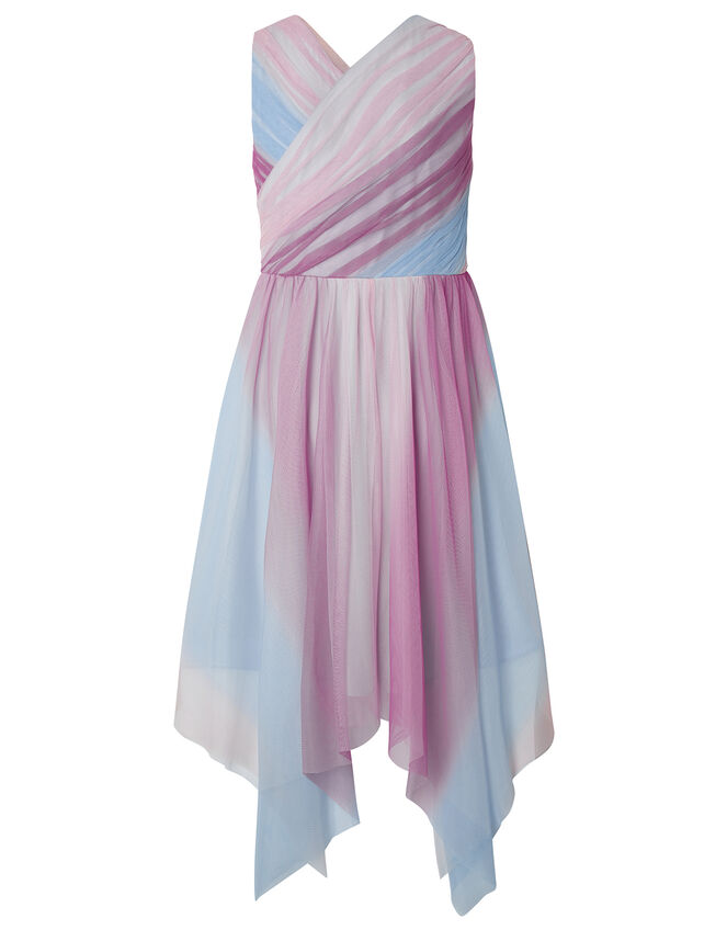Arianna Ombre Pleated Tulle Prom Dress, Pink (PINK), large