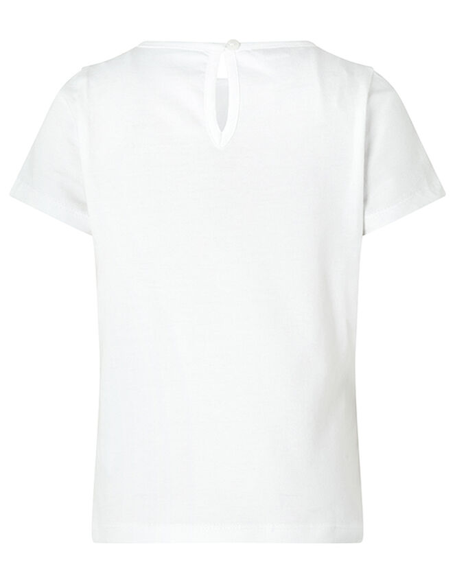 Eliza Elephant Sequin T-Shirt in Organic Cotton, Ivory (IVORY), large