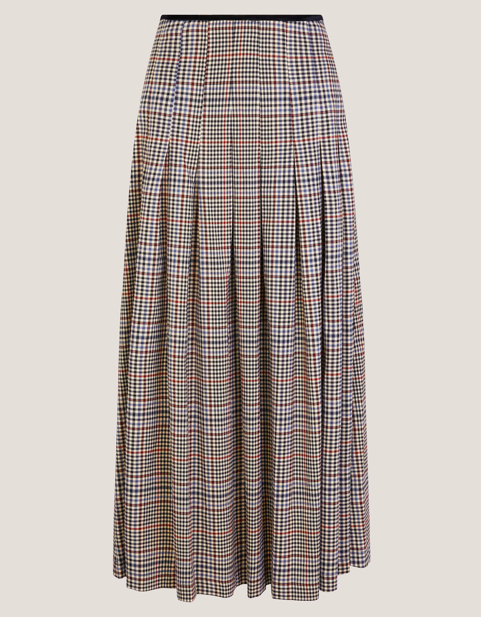 Carmen Check Pleat Midi Skirt Natural | Skirts | Monsoon UK.