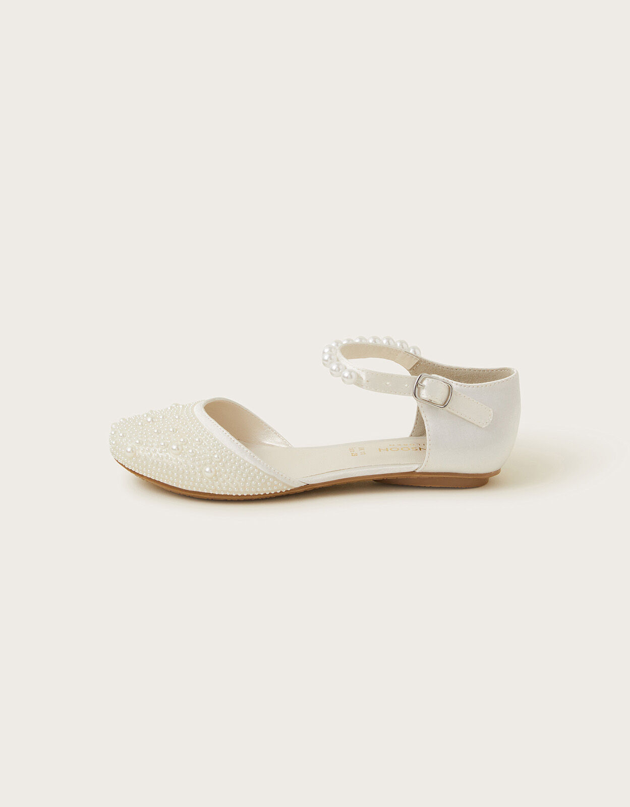 Pearly Two Part Ballet Flats Ivory