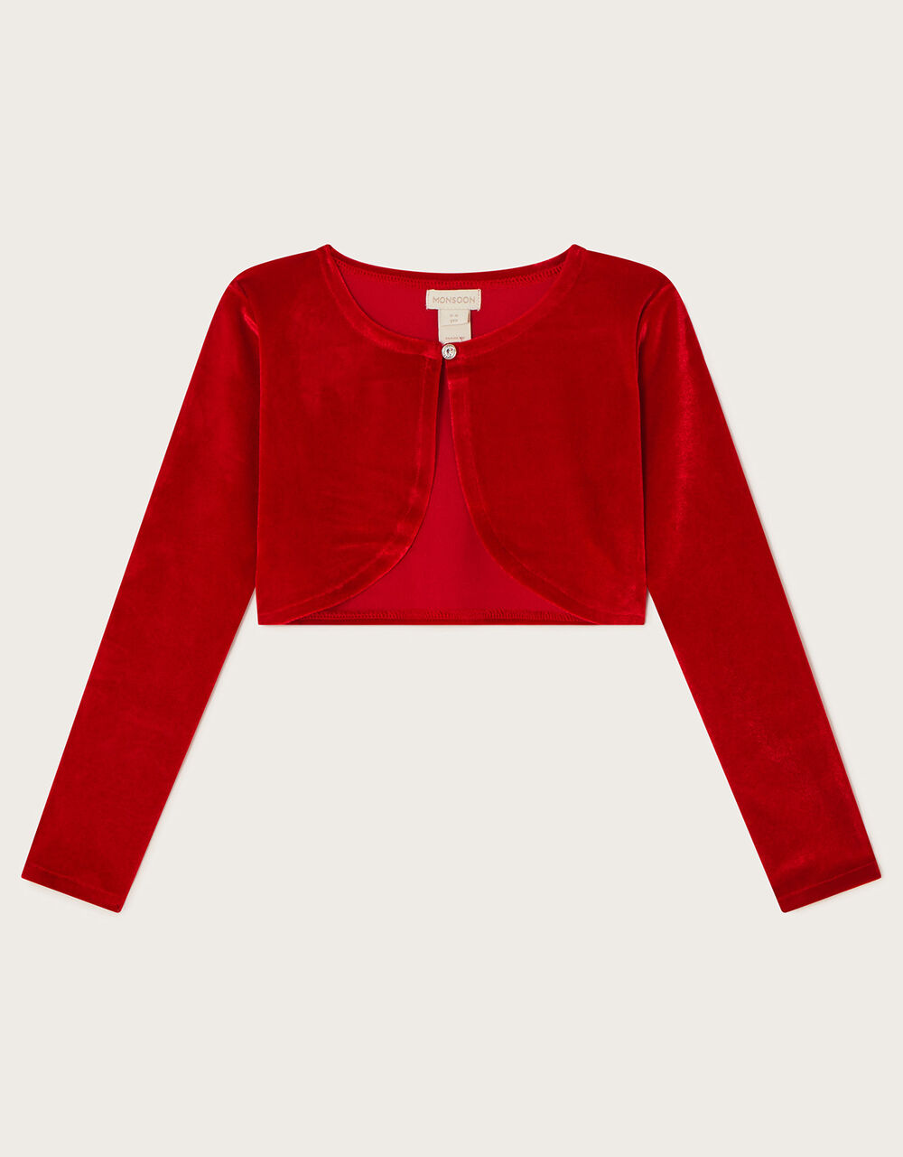 Velvet Niamh Cardigan Red Girls' Cardigans Monsoon UK.