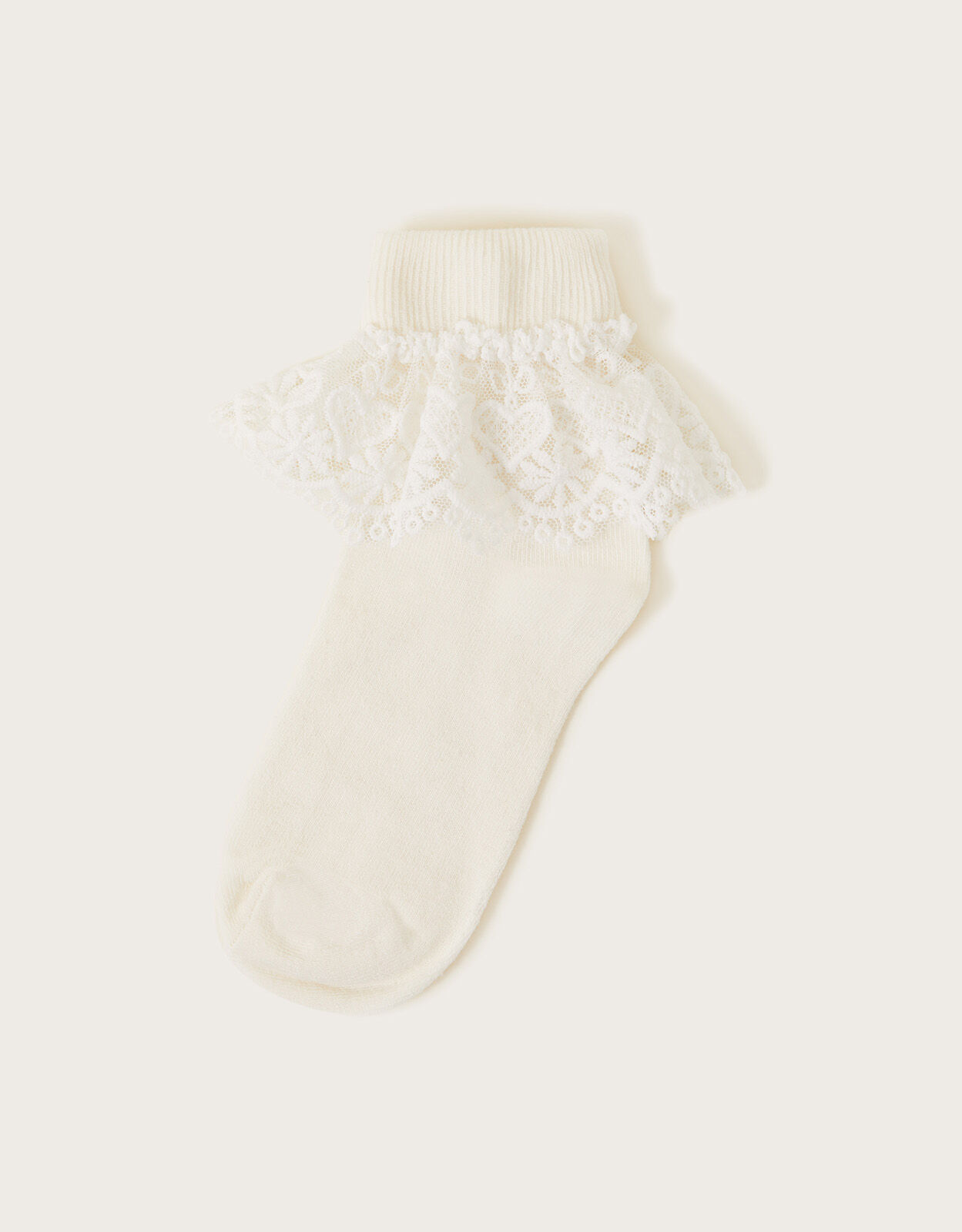 Ivory lace shop socks for toddlers