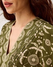 Thalia V-Neck Floral Print Top, Green (GREEN), large