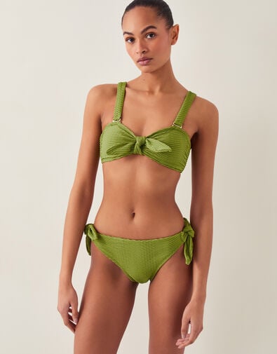 Alina Rib Tie-Side Bikini Bottom, Green (GREEN), large