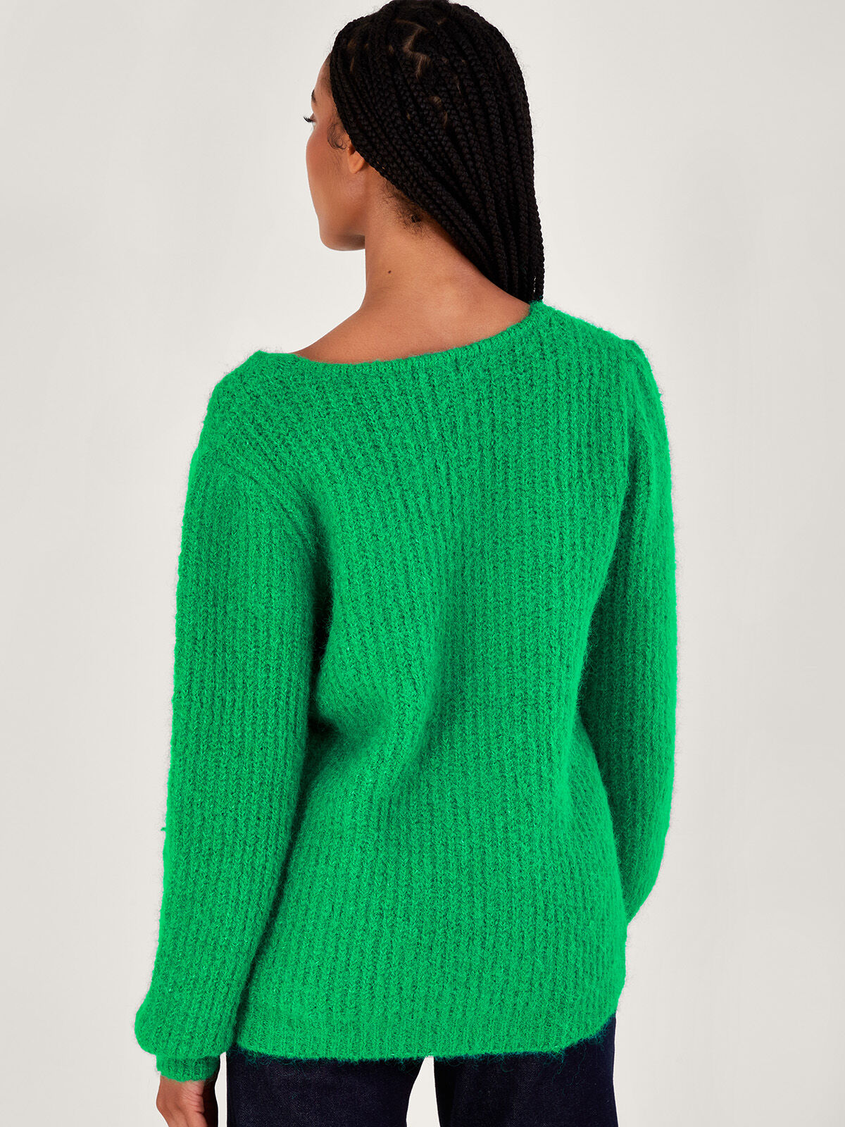 V Neck Jumper Green