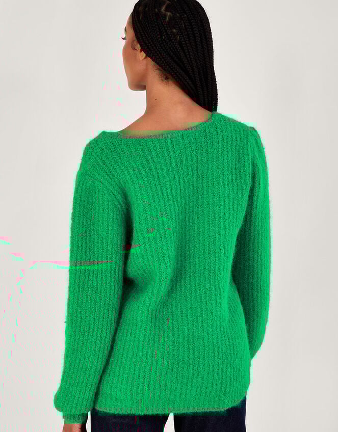 V-Neck Jumper, Green (GREEN), large