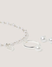Beaded Pearl Jewellery Set, , large