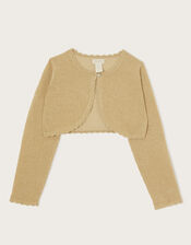 Maeve Sparkle Scallop Cardigan, Gold (GOLD), large