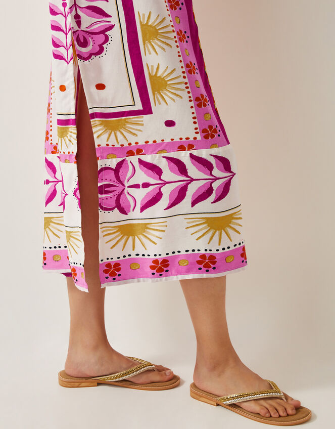 Tina Summer Floral Maxi Kaftan Dress, Pink (PINK), large