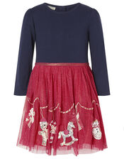 Baby XMAS Glitter Disco Dress, Red (RED), large