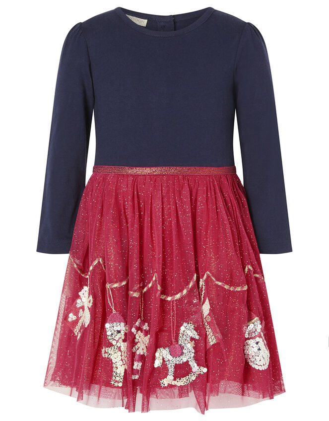 Baby XMAS Glitter Disco Dress, Red (RED), large