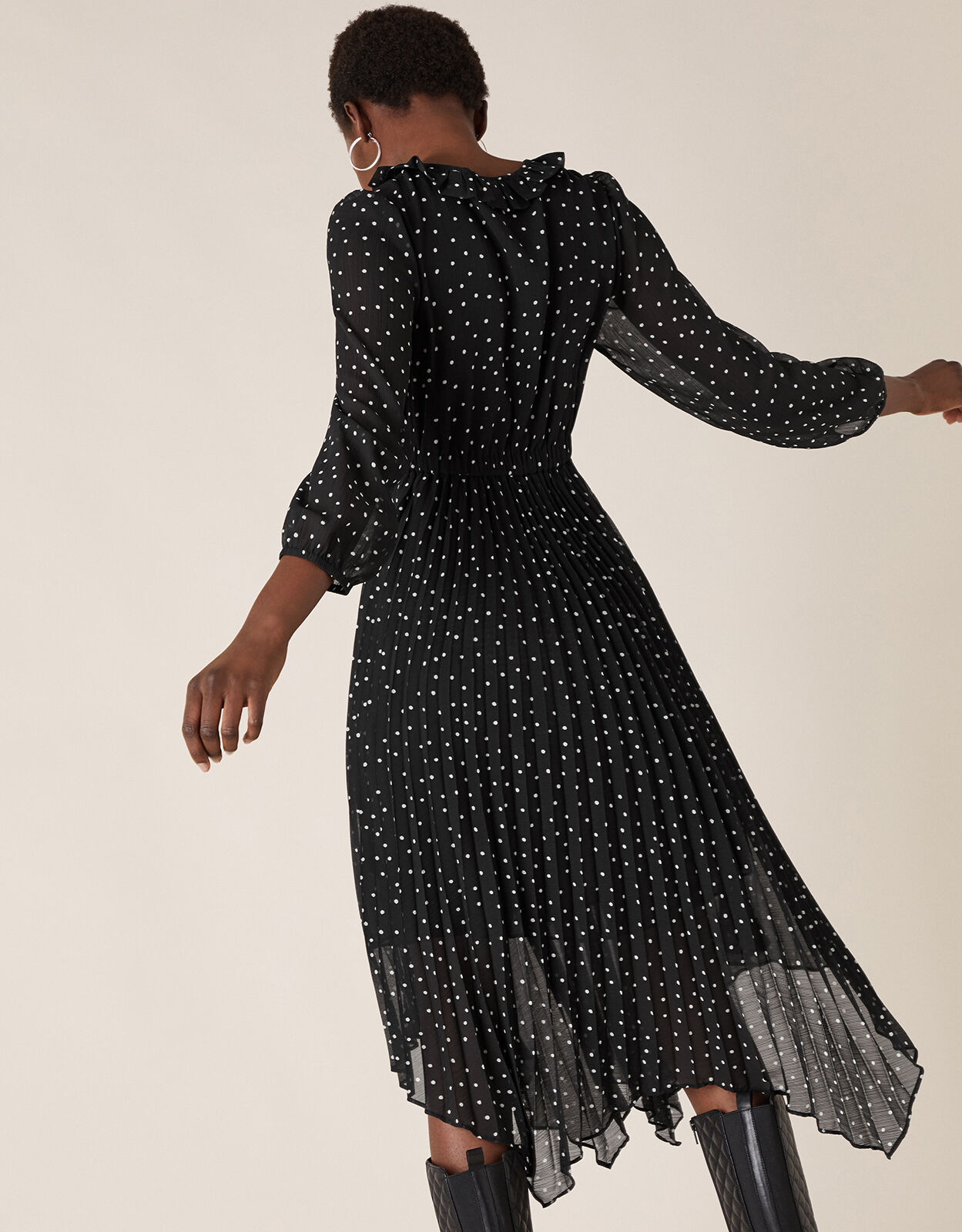 Lipsy spot top hanky hem dress