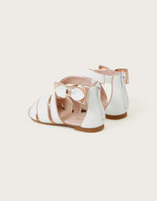 Bow Strappy Sandals, Ivory (IVORY), large