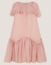 Elena Sequin Swing Party Dress, Pink (PALE PINK), large