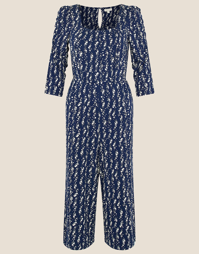 Dawn Spot Print Jumpsuit, Blue (NAVY), large