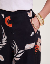 Carlotta Print Trousers, Black (BLACK), large