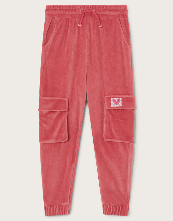 Velour Cargo Trousers, Pink (PINK), large