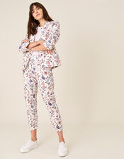 Floral Print Trousers, Ivory (IVORY), large