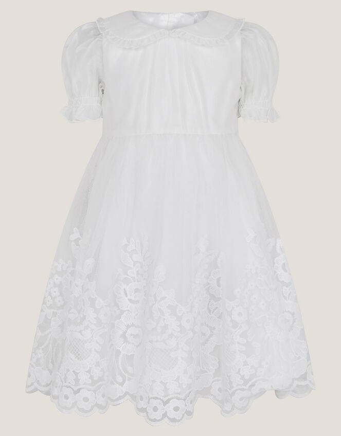 Baby Athena Floral Embroidered Dress, White (WHITE), large